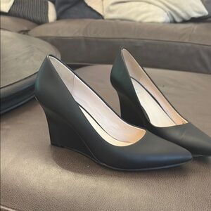 Elegant Black Wedge Heels